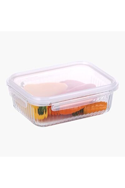 NEOFLAM Wave Lock Rectangular Glass Food Container with Lid, 1.5 Liter Capacity