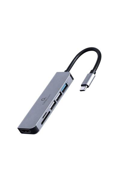 Gembird Adaptor A-CM-COMBO6-02, 3 x USB, HDMI (Grey)