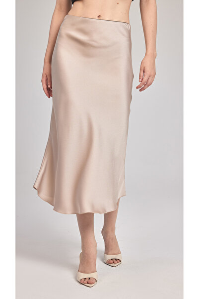 AİLA OFFICIAL Saten Midi Etek