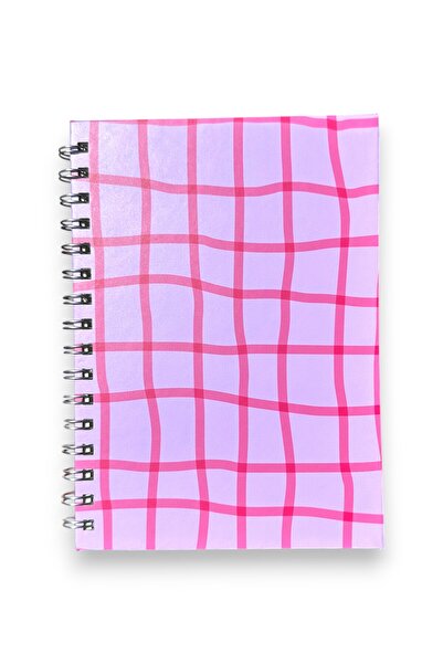 Chi-Chi Papers A5 Checkered Spiral Notebook |   Handmade, 96 Sheets, Ivory Paper