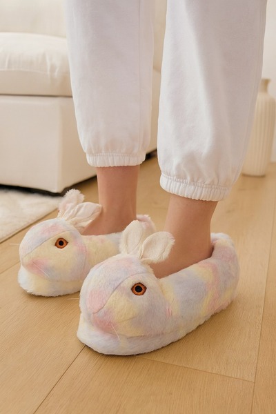 minibonito أحذية نسائية من القطيفة على شكل أرنب للأطفال في المنزل