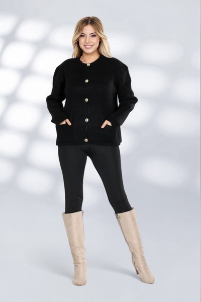 NEWCO Stylish Knitwear Cardigan Model with Comfortable Fit Pockets and Large Button Detail Suitable for Daily Use