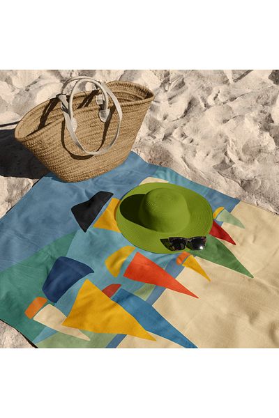 The Lucid Lab Sailboat Symphony Beach Towel