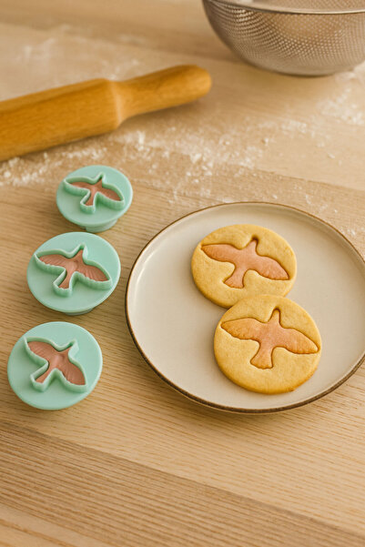 SİHİRLİ AYAKLAR 3-Piece Metal Cookie Cutter with Bird Dough Cutter with Bird Shape Giver Bpa Free