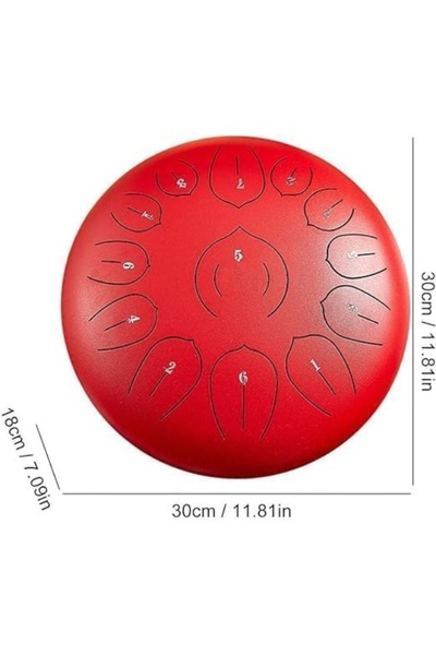MegArya Steel Tongue Drum In Red Finish
