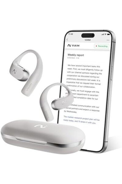genernic OpenNote AI Recorder – Open Ear Earbuds with FlashRecord, Call Recording, Real-Time Transcription,