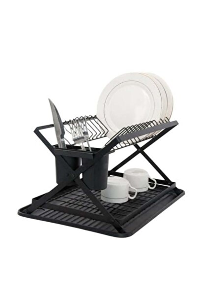awwaline Suport de vase pliabil cu sistem de scurgere, awwaline, negru, 2 niv...