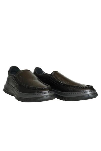 Platin Black Leather Men's Loafer