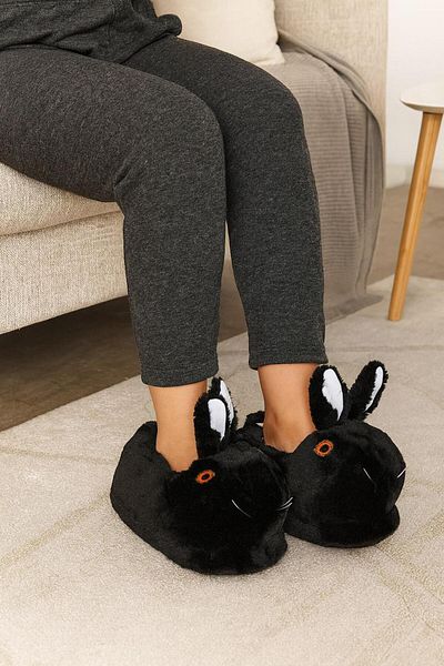 Peta Women's Animal Winter Plush Rabbit Slippers Home Slippers