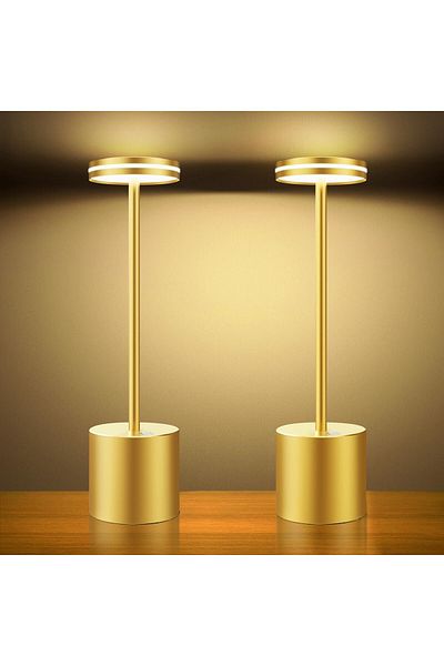 Taimi Pack of 2 Wireless LED Table Lamp Rechargeable,Battery USB,3 Level Brightness,Restaurant,Bedroom