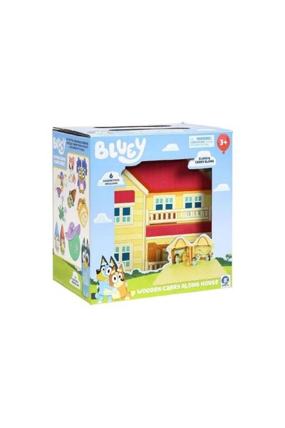 GIOCHI PREZIOSI Bluey Wooden Dollhouse with 6 Figurines, Giochi Preziosi