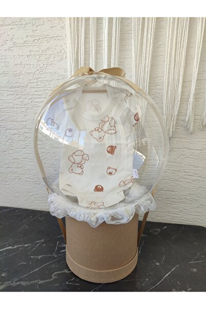 büyülücompany Büyülü Balon-Unisex Ayıcıklı Bebek Zıbın Kıyafet Doğum Tebrik G...