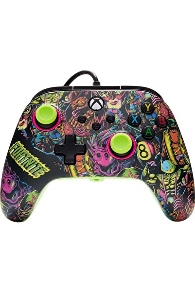 Powera Controler cu fir, Advantage Wired, Xbox Series X, S, Xbox One, PC, Fortnite Glow, Multicolor