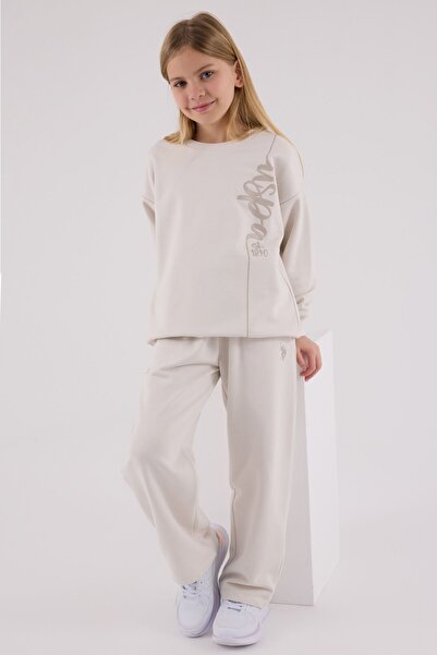 U.S. Polo Assn. 4-15 Years Old Licensed Us Polo Assn Girl's Suit-Stone