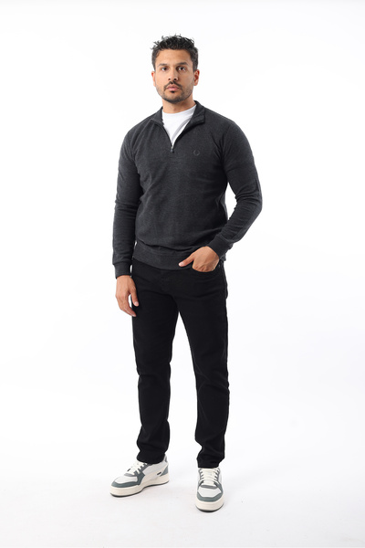 Rodrigo Men's Thessaloniki 100% Cotton Stand Collar Half Zip Sweatshirt