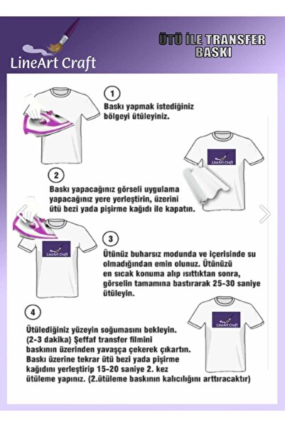 LİNEART Ütü ile Yapışan Kumaş Baskı, Kumaş Dekopaj, KD39, 20x20cm