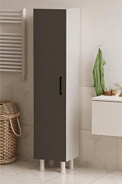 Moonlife 5 Raflı Kapaklı Çok Amaçlı Banyo Boy Dolabı Beyaz