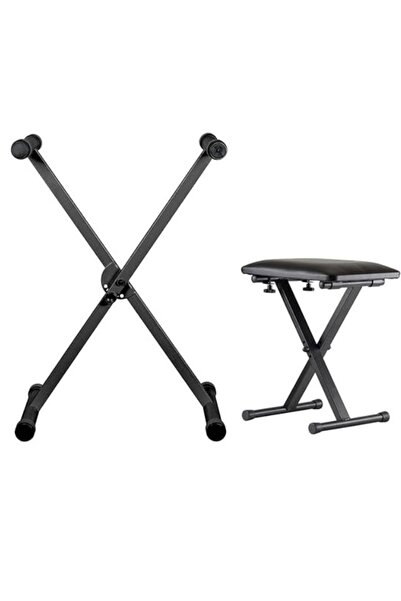 MegArya Single X Keyboard Stand with Piano X Bench Stool
