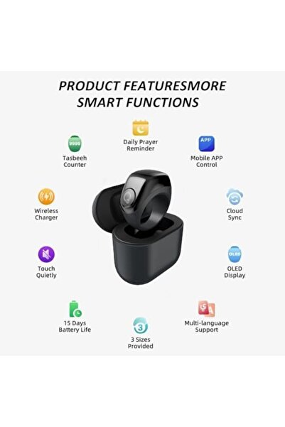 Generic Ctoby Smart Ring, Muslim Prayer, Prayer Timing Reminder, Smart Tasbih Ring