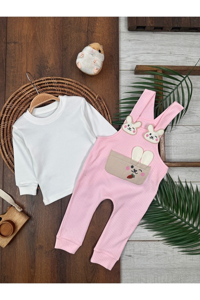 Kids Kingdom Cotton Rabbit Ear Salopet 2-Piece Baby Girl Set