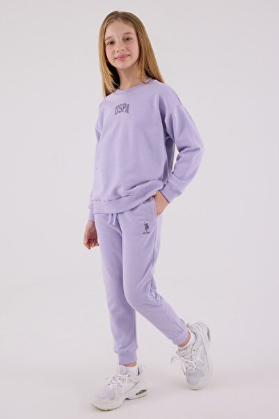 U.S. Polo Assn. Set pentru fete cu licență US Polo Assn pentru 4-15 ani-liliac