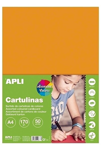 Rtc Carton colorat Apli, format A4, 50 file, 5 culori