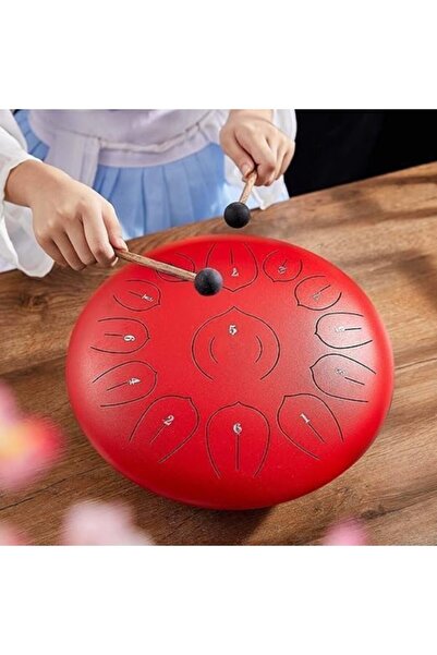 MegArya Steel Tongue Drum In Red Finish