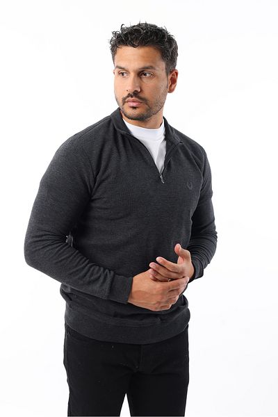 Rodrigo Men's Thessaloniki 100% Cotton Stand Collar Half Zip Sweatshirt