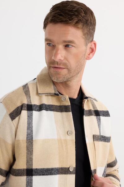 Tudors Men's Relax Fit Relaxed Fit Sports Collar Checked Flotale Pocket Winter Shirt