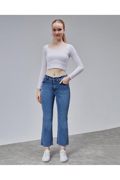 Butik Cut-Limed Lycra Jean Pants