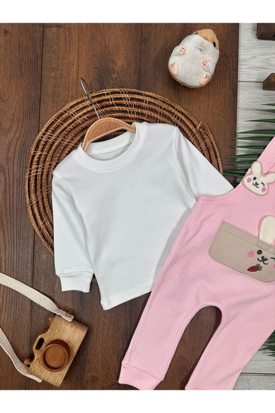 Kids Kingdom Cotton Rabbit Ear Salopet 2-Piece Baby Girl Set