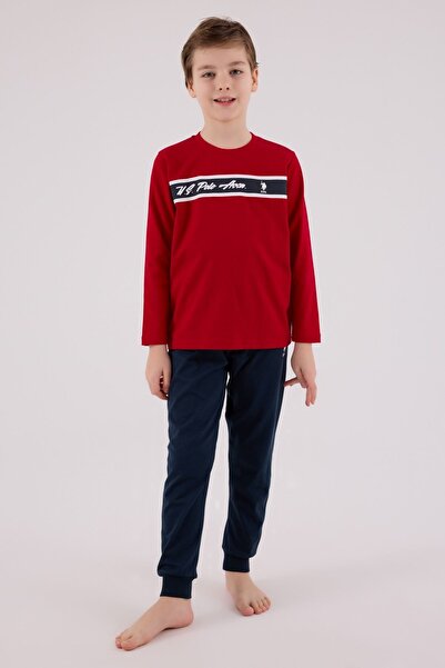 U.S. Polo Assn. 4-15 ani Licențiat Us Polo Assn Costum pentru băiat-Roșu