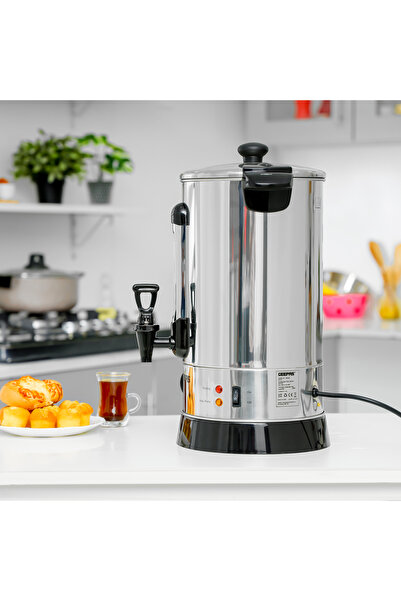 Geepas 10L Stainless Steel Water Boiler 1650W - Auto & Reset Thermostat with High Energy Efficient - GK6155