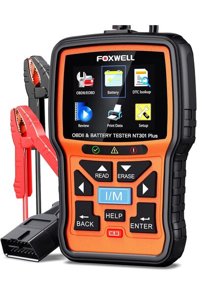 Foxwell NT301 Plus 2 in 1 OBD2 Scanner Battery Tester, OBDII Diagnostic Tool Check Engine Car Code R