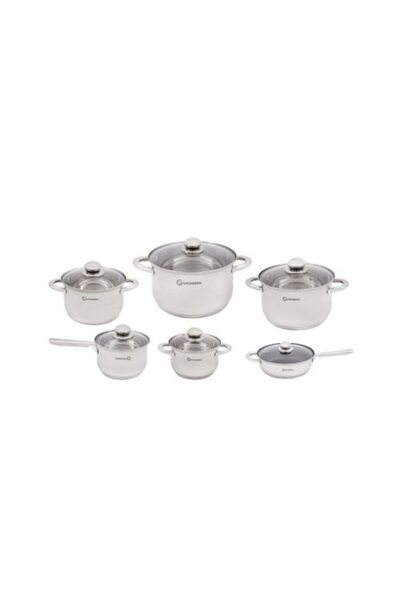 GRÜNBERG Set de 12 oale din oțel inoxidabil cu capac, GR1513