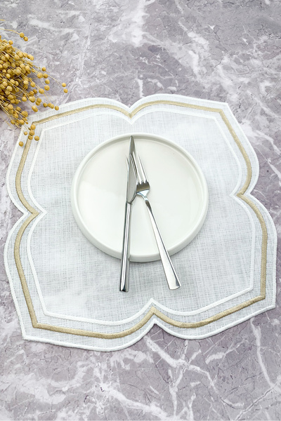 WEARE2 White Beige Colored Moonrise Embroidered 1 Piece American Service