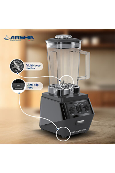 Arshia Arshia Professional Blender - 2200W Power - Large Capacity Jar for Smo...