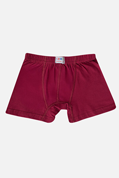 Arma Yıldız Boy's Plain Cotton Lycra Claret Red Boxer Pack of 6