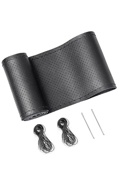 General Store Husă pentru volan din piele perforată cu ac și ață, neagră, A&SO General Store®