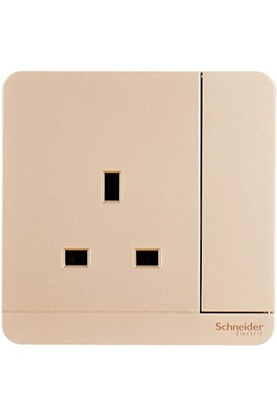 Schneider Electric E8315_WG_G12 AvatarOn Gold - Single switched socket - 13 A - 230 V - 1 gang - Gol