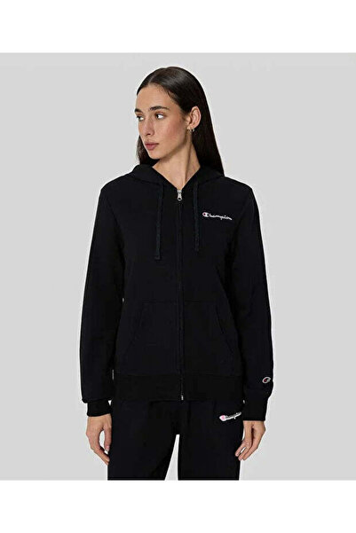 Champion Full Zip Hoodie Sweatshirt Kadın  Siyah  Sweatshirt - 117677-KK001