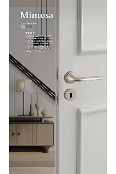 alastore Mimosa (cu blocare WC) - Mâner pentru ușă de cameră cu rozetă pătrat...