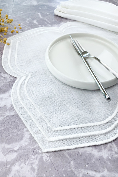 WEARE2 White Colored Moonrise Embroidered 4 Pieces American Service