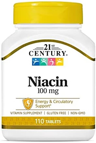 21st Century Niacin Tablets, 100 mg, 110 Count