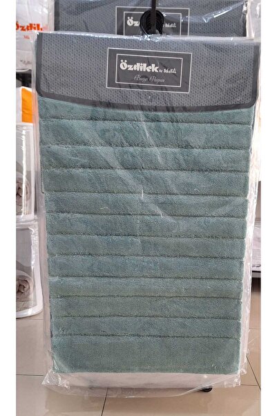 Özdilek 2'Lİ KLOZET TAKIMI/BANYO PASPASI 60*100 CM + 40*60 CM MİNT YEŞİLİ