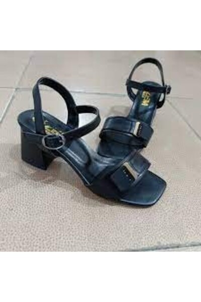 Aemido Ruty Black Leather Heeled Shoes