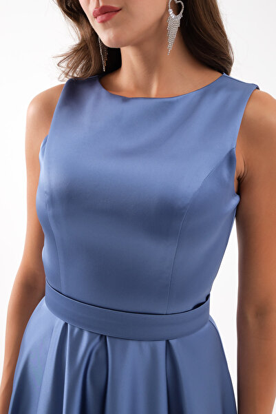 Lafaba Γυναικείο μακρύ βραδινό φόρεμα με χοντρό λουράκι από σατέν