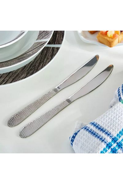 Home Box Hammered Stainless Steel Table Knife - Set of 2