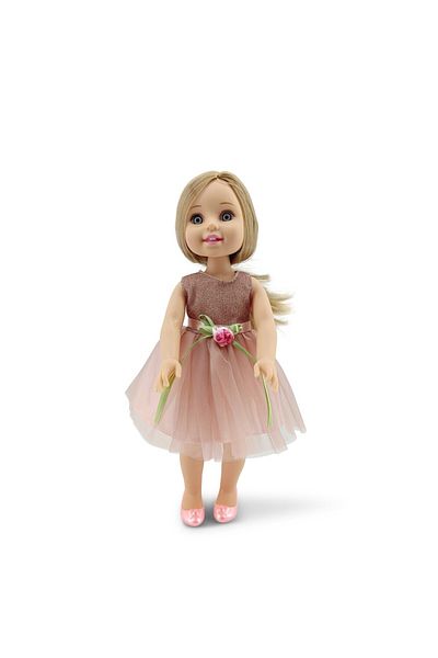 Moni Pretty Girl Pink Doll 38 cm with blonde hair, accessories and pink tulle dress