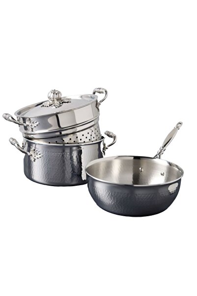 Ruffoni Set de vase de gătit, 4 piese, oțel inoxidabil, Ruffoni, Paste & Riso...